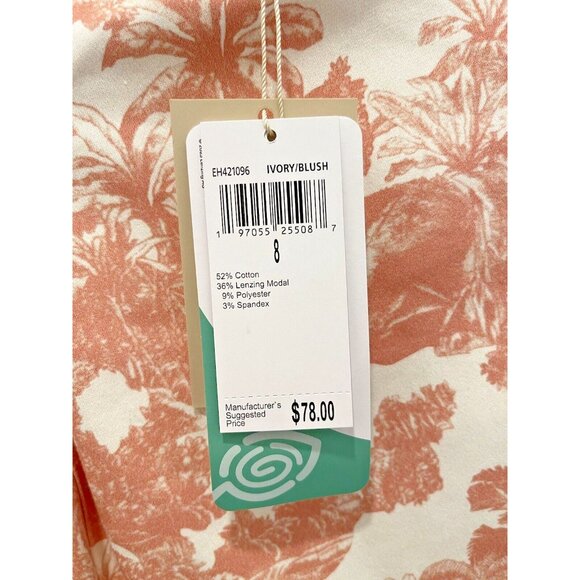 ELIE TAHARI Skinny Ankle Womens Pant White Blush Tropical Floral Tiger Havana 8 - Picture 5 of 7